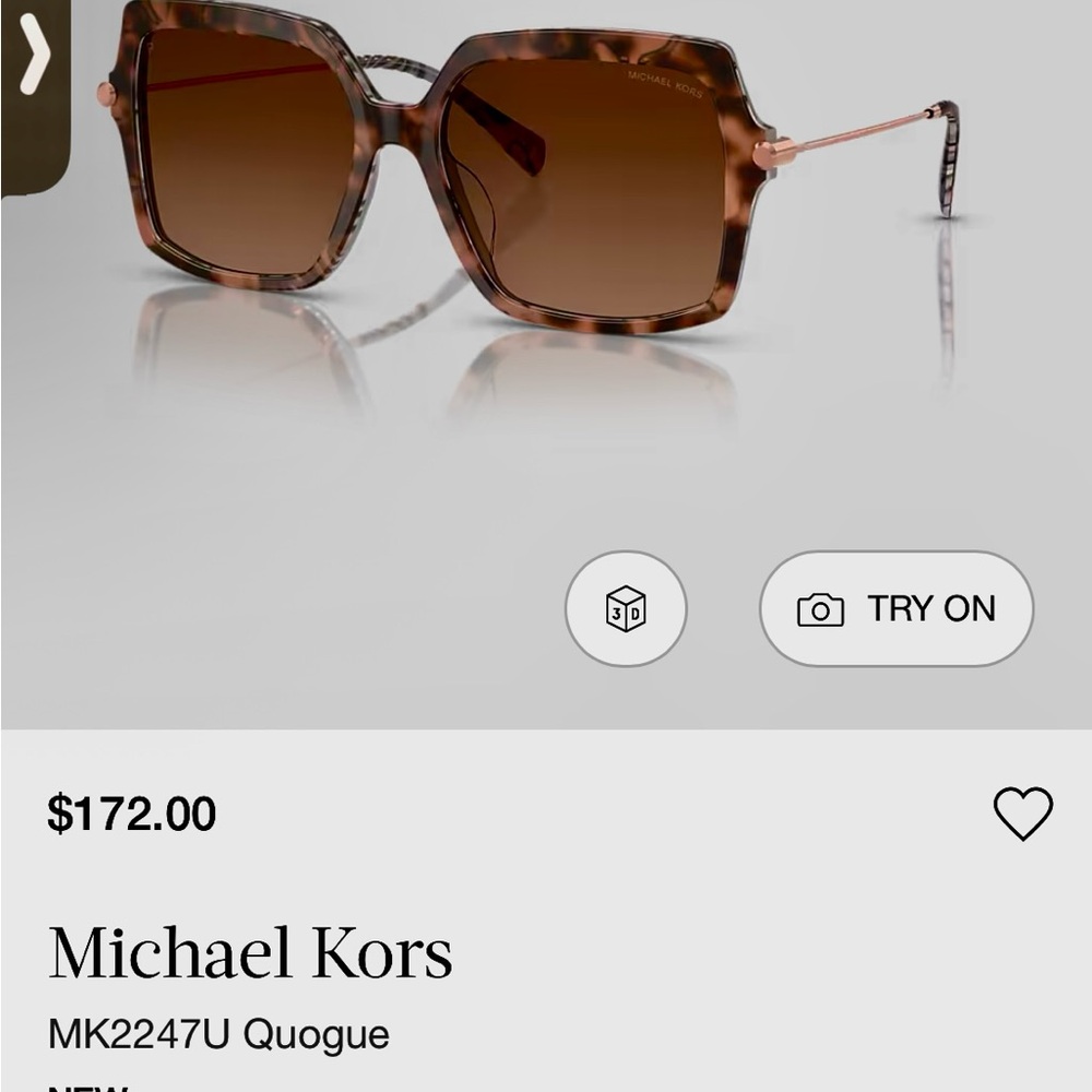 Michael Kors Brown Oversized Square Sunglasses